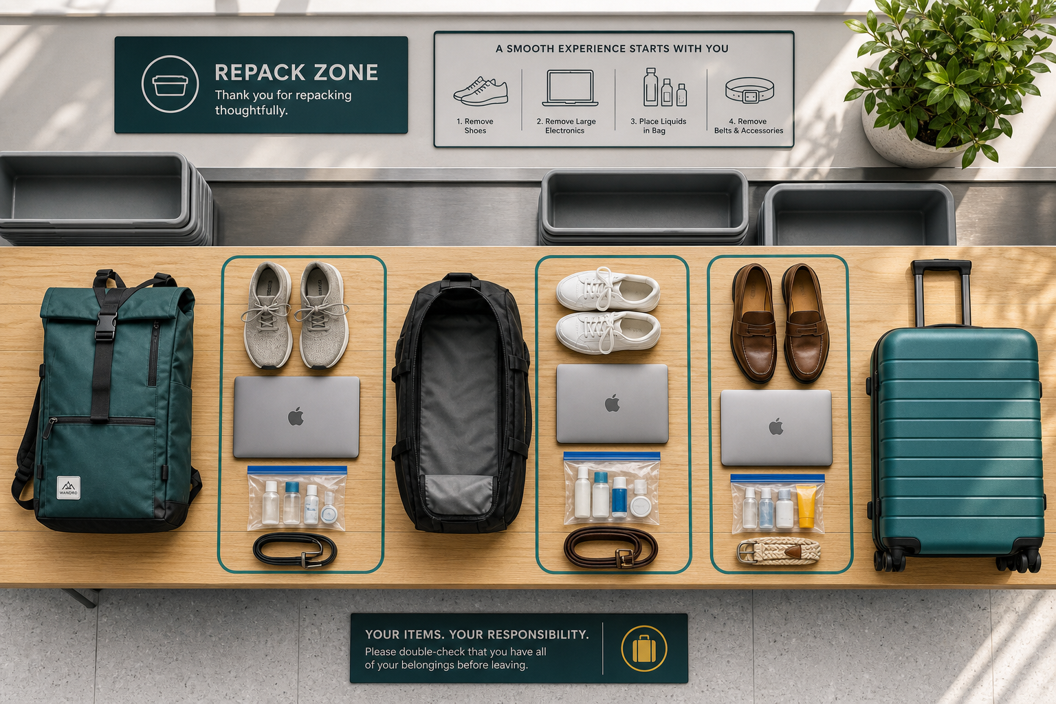 What Airport Security Repack Zones Reveal About Travel Culture